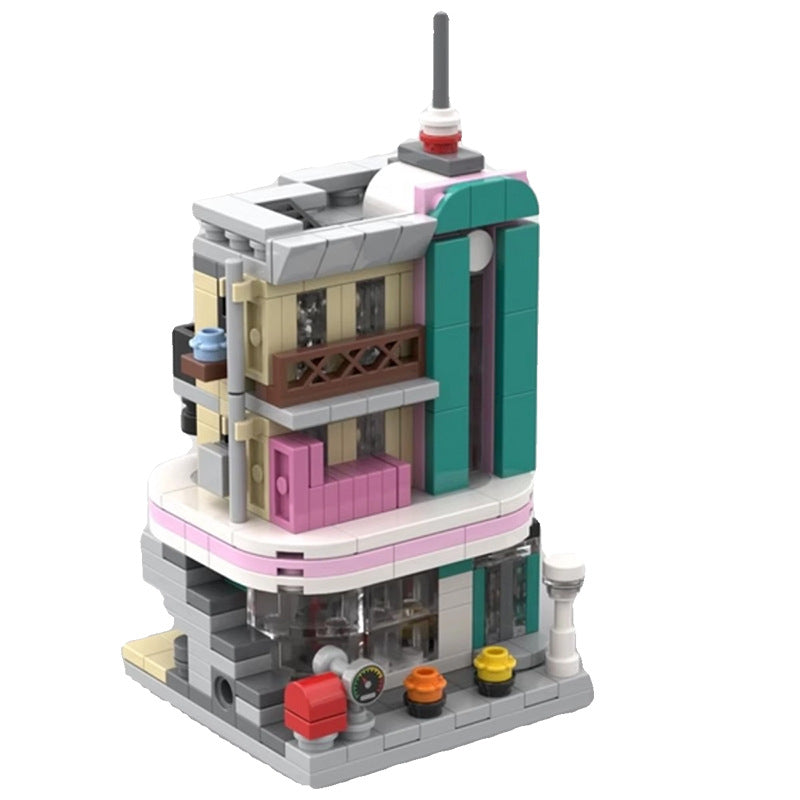 Mini Modular Downtown Diner Building Kit | LEGO-Compatible MOC - 1