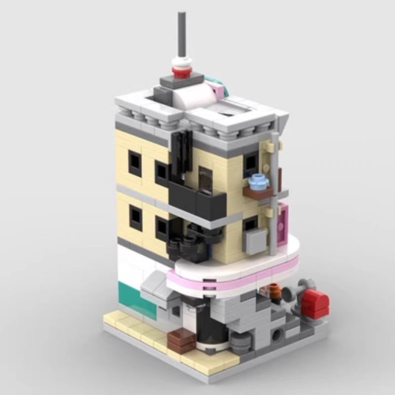 Mini Modular Downtown Diner Building Kit | LEGO-Compatible MOC - 3