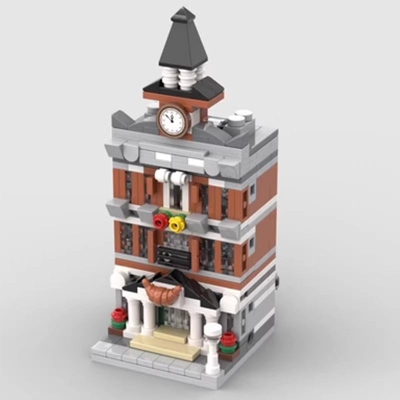 Mini Modular Town Hall Building Kit | LEGO-Compatible MOC - 2