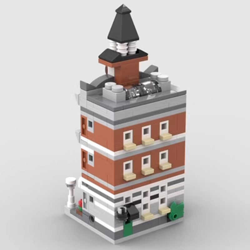Mini Modular Town Hall Building Kit | LEGO-Compatible MOC - 4