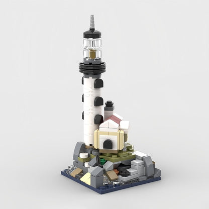 Mini Motorised Lighthouse Coastal Beacon Tower Building Kit | Compatible MOC - 1