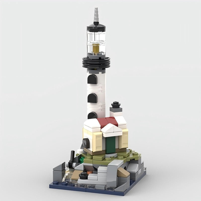 Mini Motorised Lighthouse Coastal Beacon Tower Building Kit | Compatible MOC - 2