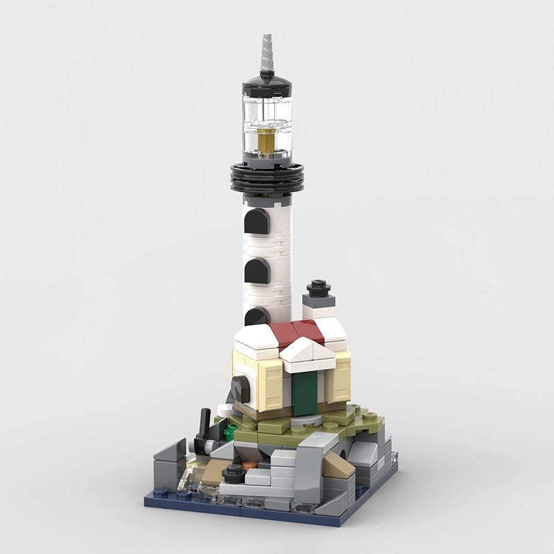 Mini Motorised Lighthouse Coastal Beacon Tower Building Kit | LEGO-Compatible MOC - 3