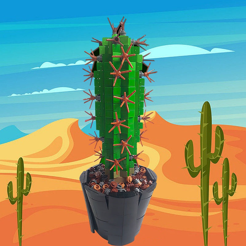 Mini Saguaro Cactus MOC Building Kit | Desert Plant Display Model - 2