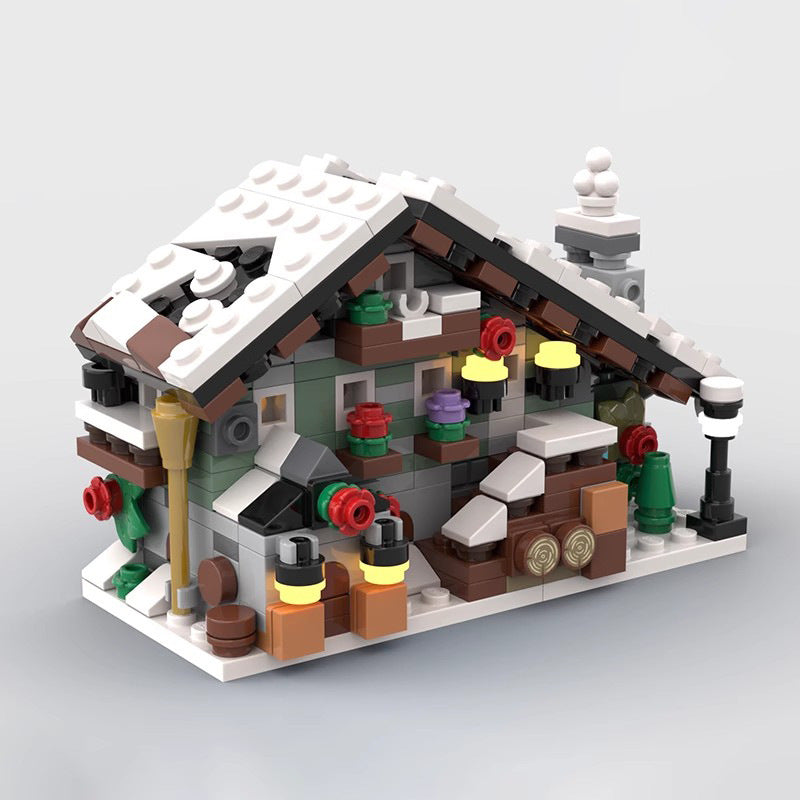 Mini Winter Chalet Building Kit | LEGO-Compatible MOC - 2