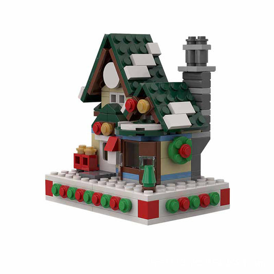 mini winter post office building set | moc-70382 - 1