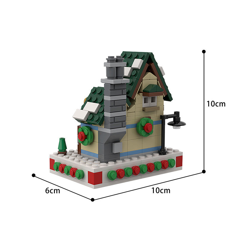 mini winter post office building set | moc-70382 - 2