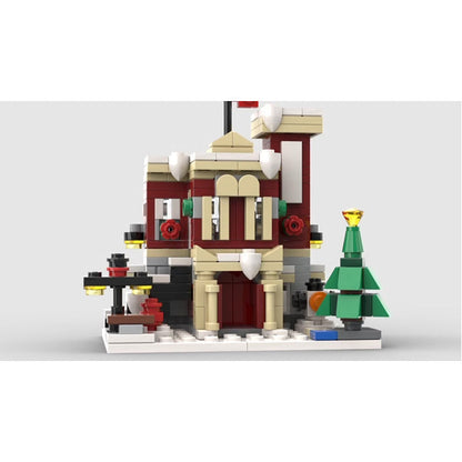 Mini Winter Village Fire Station Building Kit | LEGO-Compatible MOC - 6