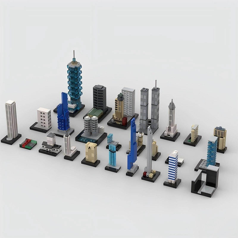 Mini World Skyline MOC Architecture Building Kit, Global Landmark Display Set - 1