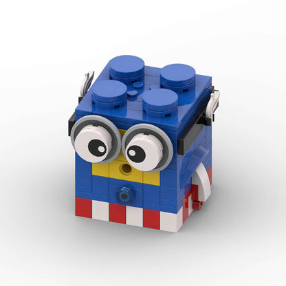 minion captain america building set | lego-compatible moc toy - 1