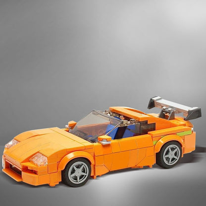 MK4 JDM Twin-Turbo Street Racing Coupe MOC Building Kit | Orange Sports Car - 2