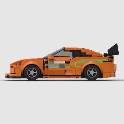 MK4-Style JDM Turbo Orange Sports Car Building Kit | Compatible MOC - 3