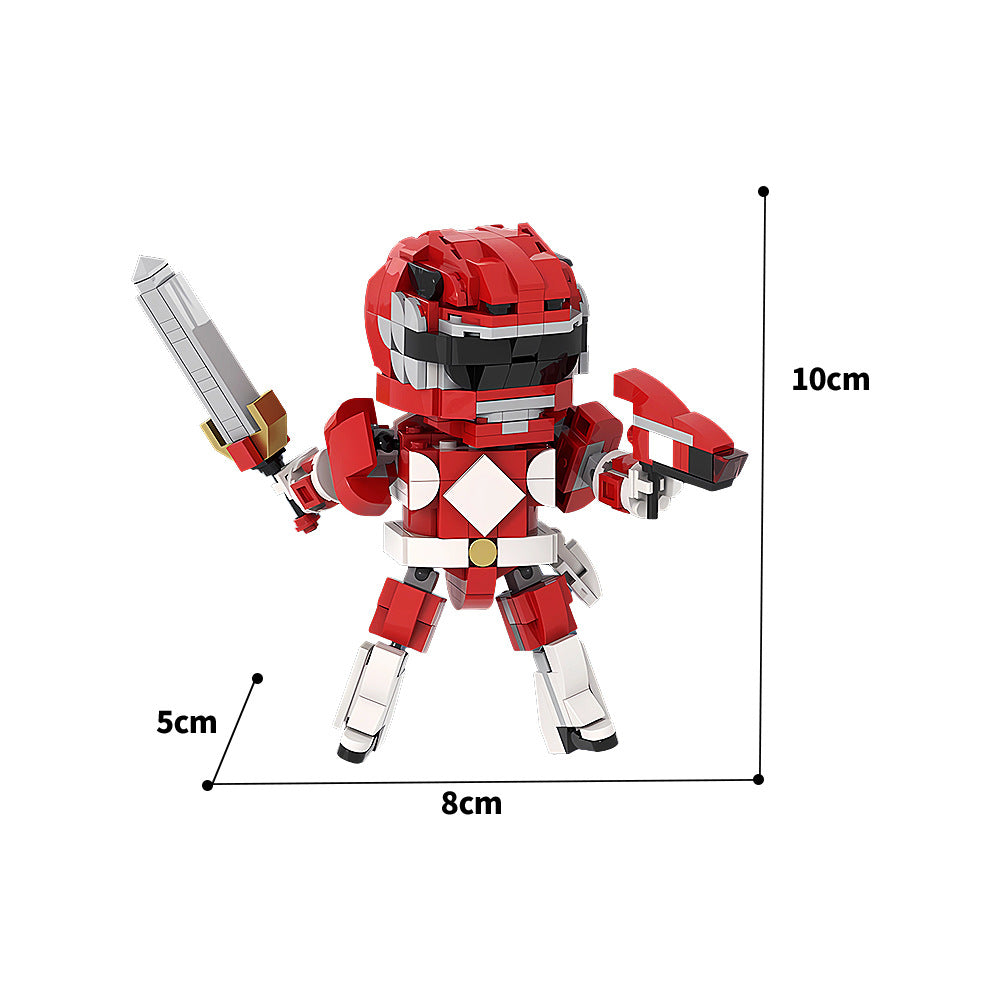 moc-165490 sd red ranger mecha building blocks set - 3