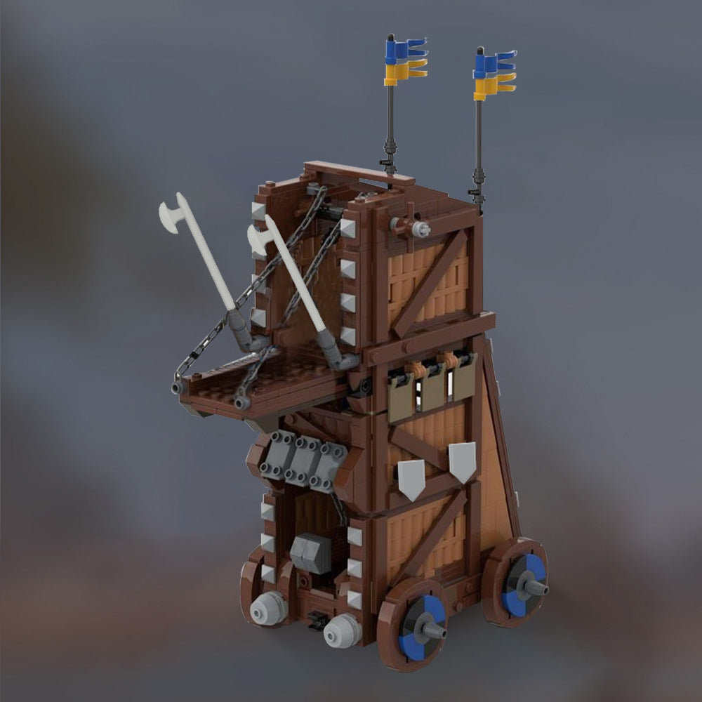 moc-191624 black falcon siege tower building set | gobricks - 1