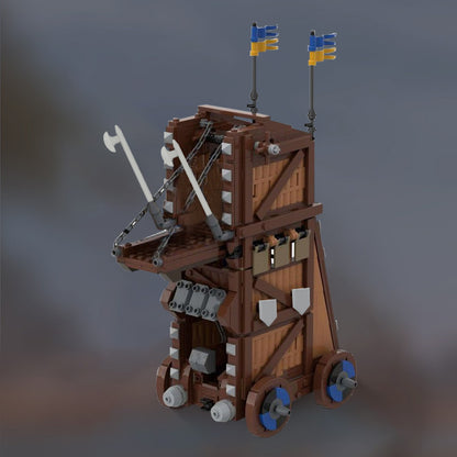 moc-191624 black falcon siege tower building set | gobricks - 1