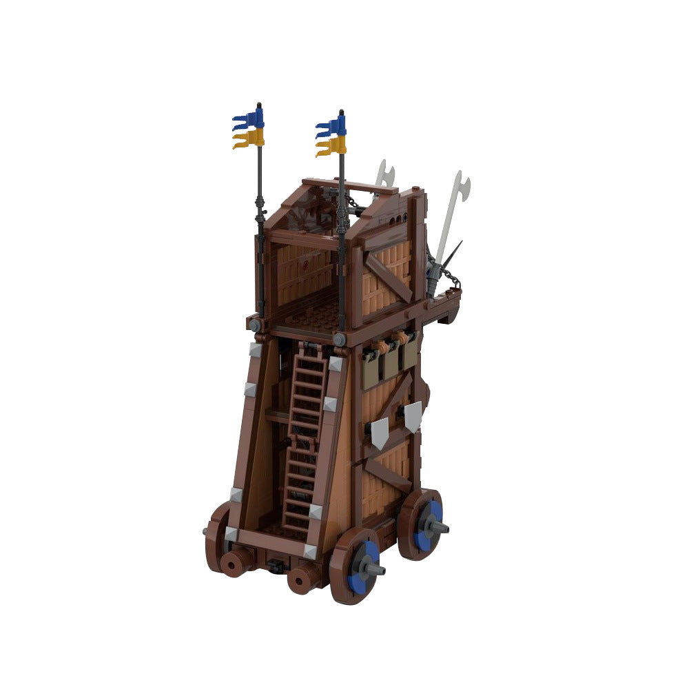 moc-191624 black falcon siege tower building set | gobricks - 3