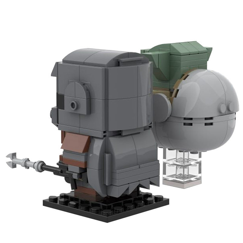 moc-35477 mandalorian and baby yoda brickheadz from star wars - 2