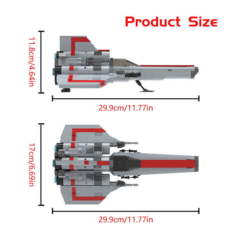 moc-45867 colonial viper mk1 -  gray from battlestar galactica - 4