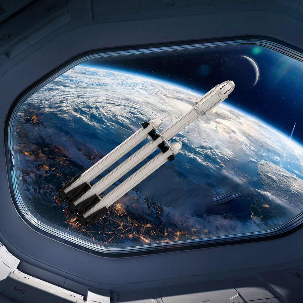 moc-55765 falcon heavy building set - saturn v scale - 1