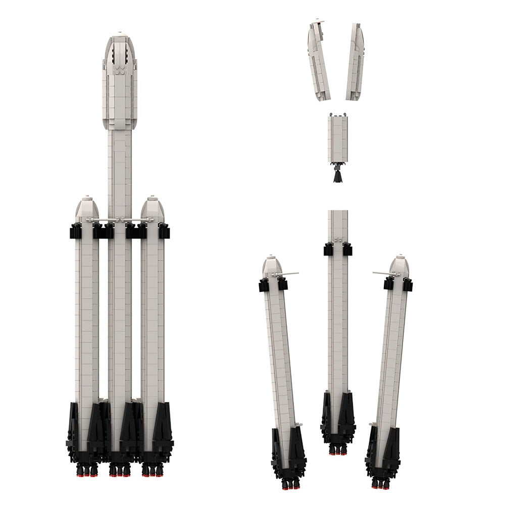 moc-55765 falcon heavy building set - saturn v scale - 5