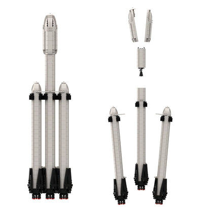 moc-55765 falcon heavy building set - saturn v scale - 5