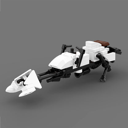 moc-69562 74-z speeder bike white - star wars - 61 pcs - 3