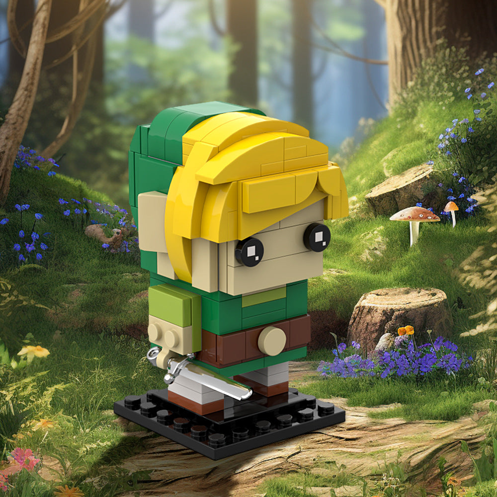 moc-79861 link brickheadz building set - zelda | gobricks - 1