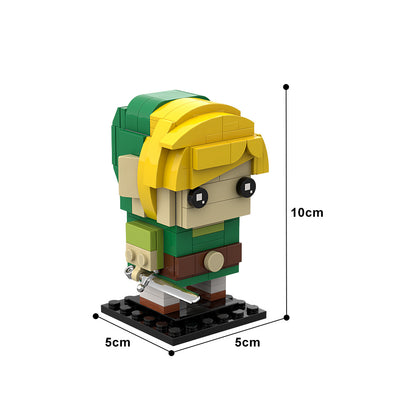 moc-79861 link brickheadz building set - zelda | gobricks - 2