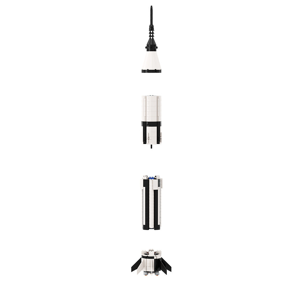 moc-82387 nasa saturn 1b booster building set - 110 scale - 3