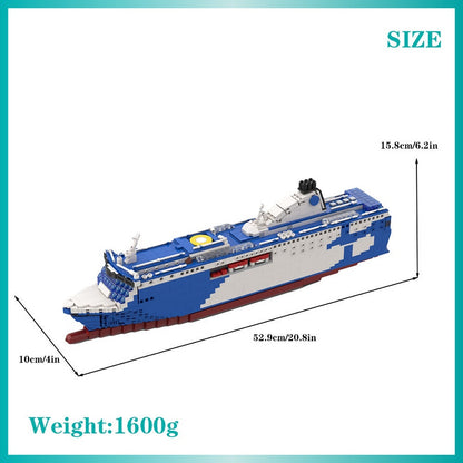 Modern Cruiseferry MOC Building Kit - 1:325 Scale Maritime Model - 3