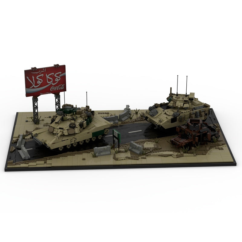 Modern Desert Armored Convoy Diorama MOC Building Kit | 1:35 Scale - 3