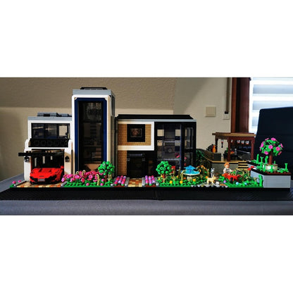 Modern Glass House MOC Modular Villa Building Kit - 4