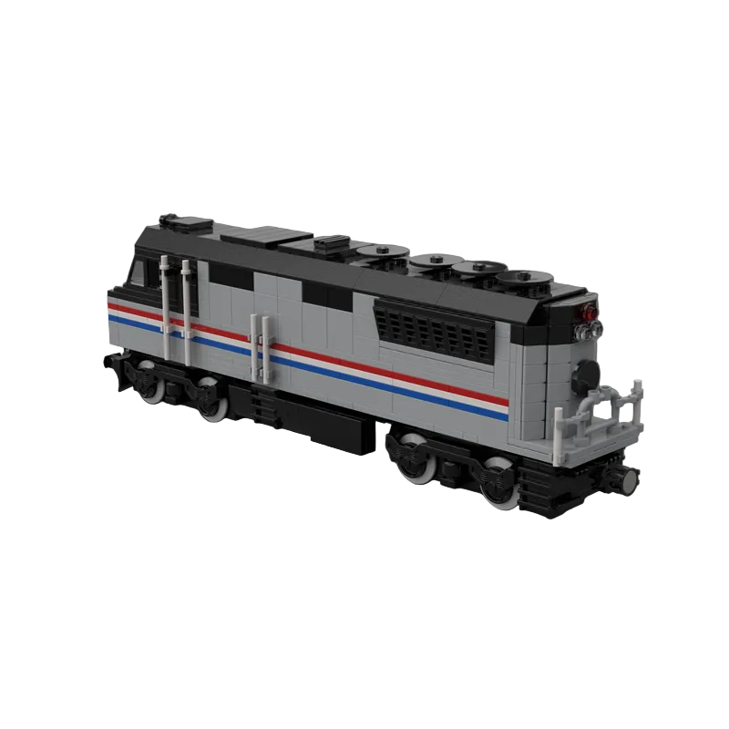 Modern Passenger Train Diesel Locomotive Building Kit | LEGO-Compatible MOC - 3