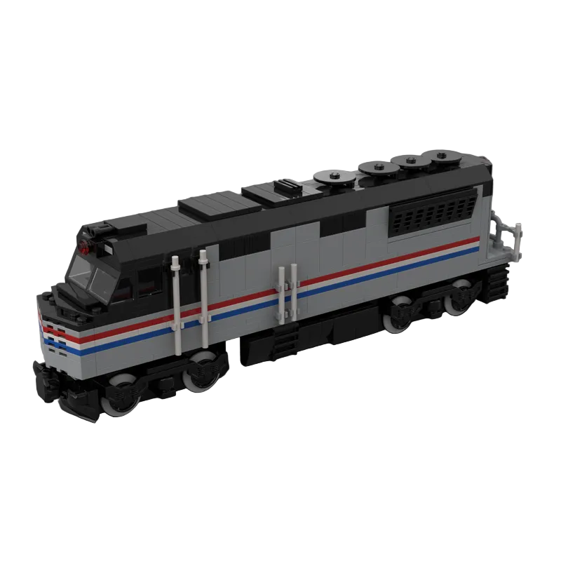 Modern Passenger Train Diesel Locomotive Building Kit | LEGO-Compatible MOC - 4