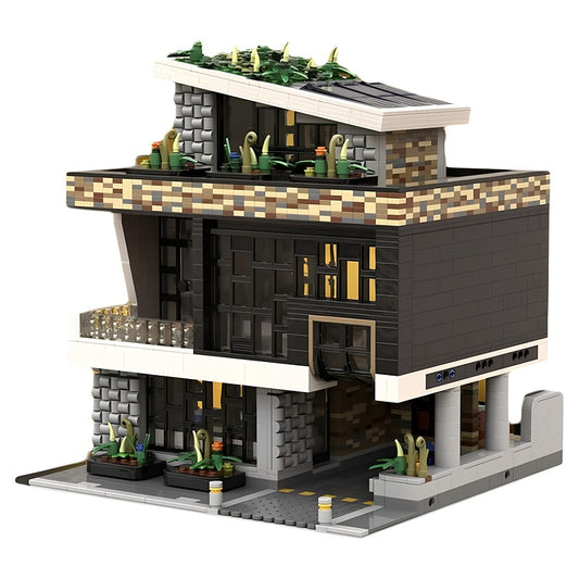 Modern Rooftop Garden Modular House MOC Building Kit - 1