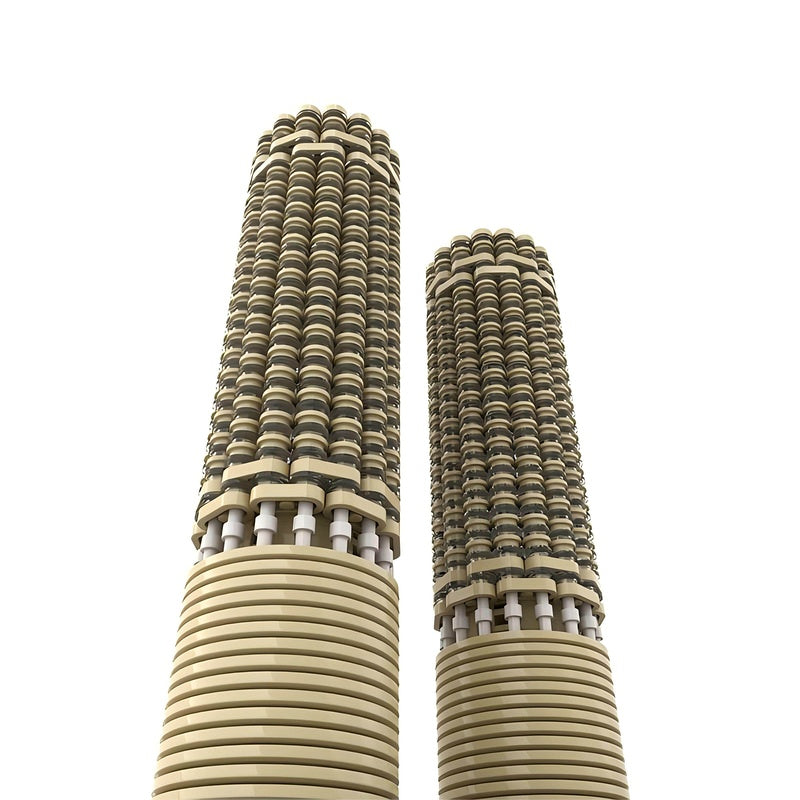 Modern Skyline Skyscraper MOC Building Kit | City Landmark Display Model - 3