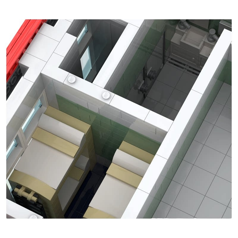 Modern Two-Bay Fire Station Modular MOC Building Kit - 2
