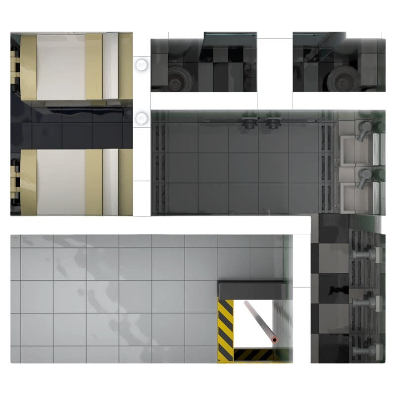 Modern Two-Bay Fire Station Modular MOC Building Kit - 4