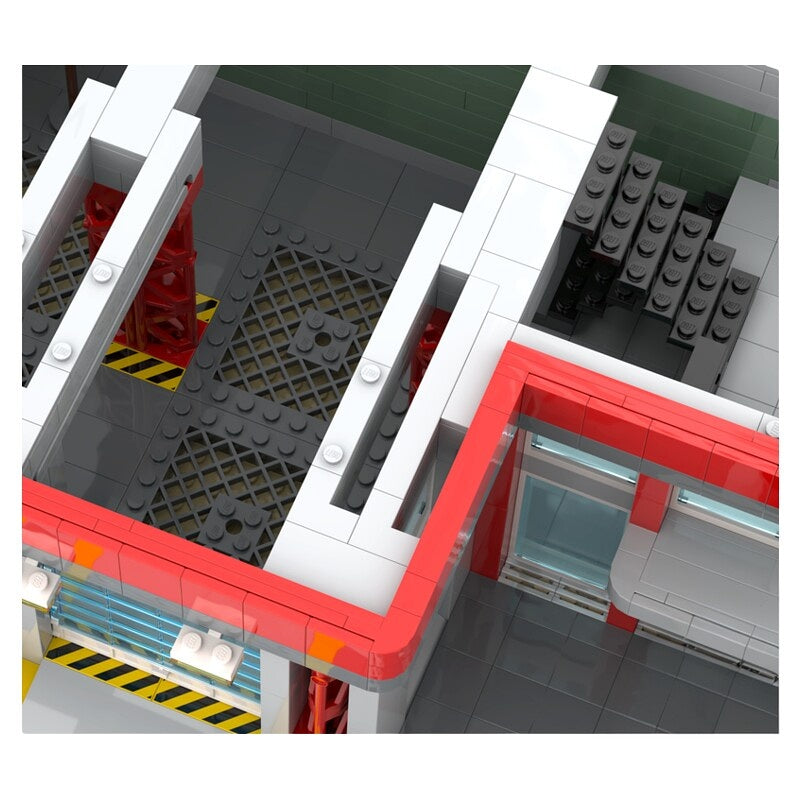 Modern Two-Bay Fire Station Modular MOC Building Kit - 5