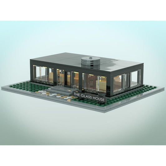 Modernist Glass House Residence MOC Building Kit - 1