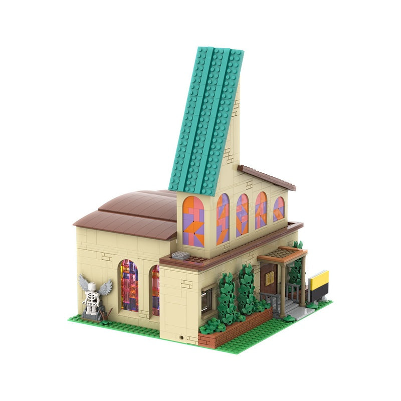 Modular Animated Sitcom Town Church Building Kit | Compatible MOC - 3