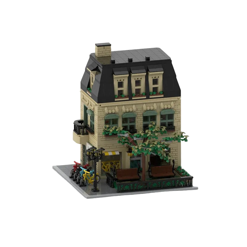 Modular Bicycle Shop MOC Urban Storefront Building Kit - 2