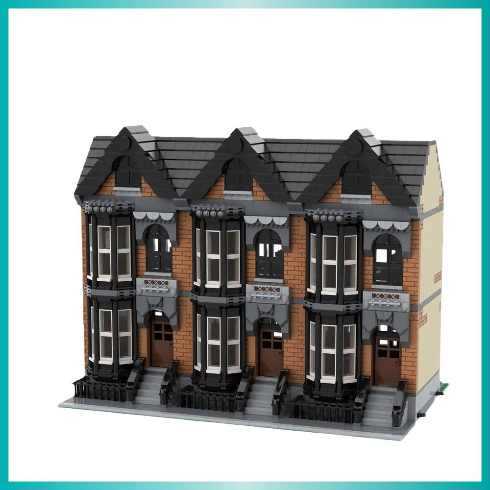 modular brownstone house building set | moc-162599 - 1