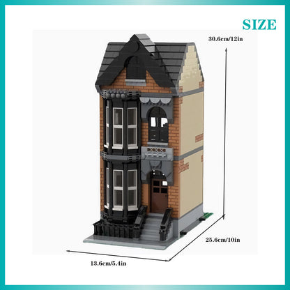 modular brownstone house building set | moc-162599 - 2