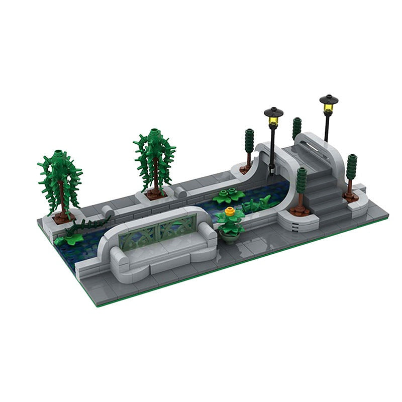 Modular Canal 01 MOC Building Kit | Urban Waterway Architecture Model - 1
