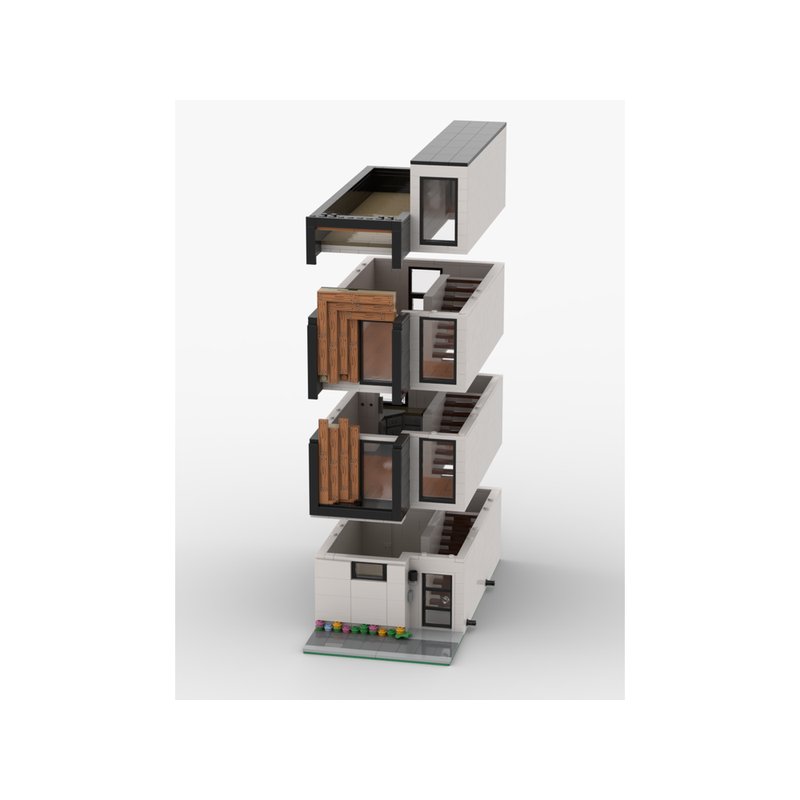 Modular Modern Town House Building Kit | LEGO-Compatible MOC - 3