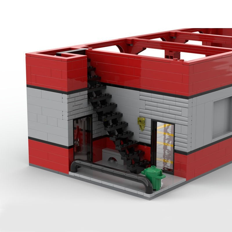 Modular Parking Lot MOC Building Kit | Modern City Display Scene - 5
