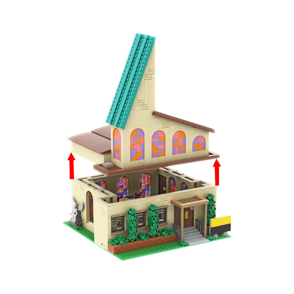 modular springfield church building set | moc-148028 - 5