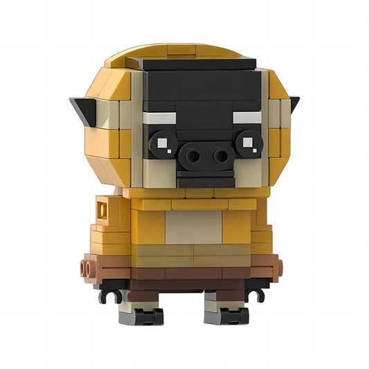 monkey brickheadz building kit | kung fu panda | moc-178339 - 1