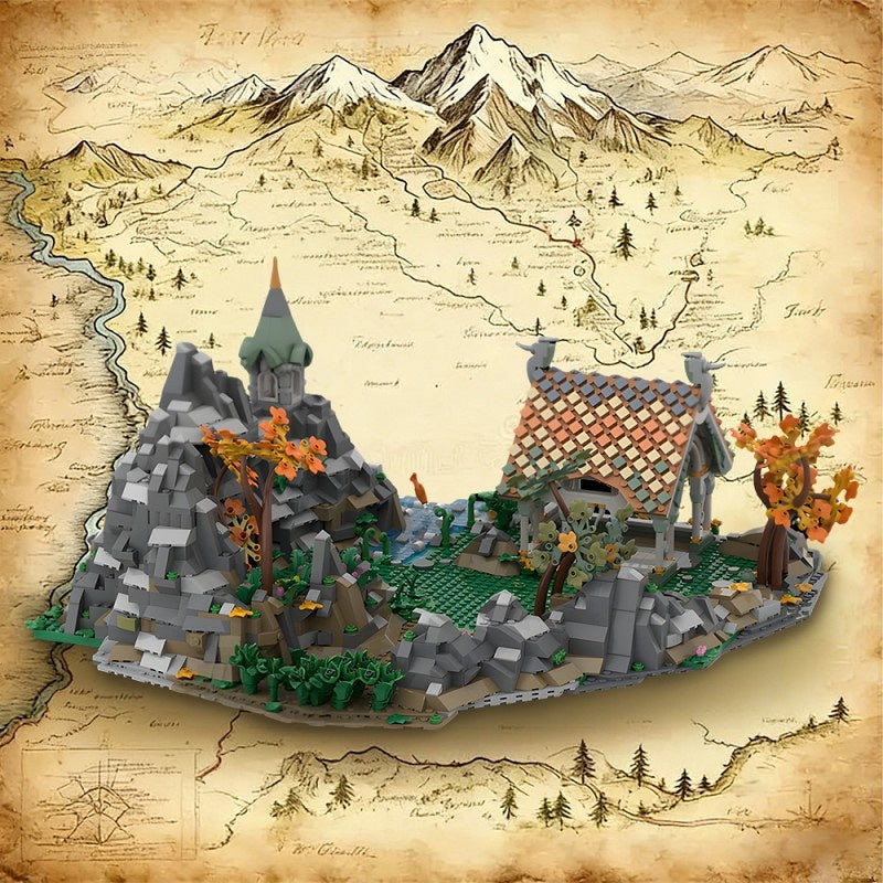 Mountain Pasture & Stables MOC Building Kit | Fantasy Valley Architecture - 5